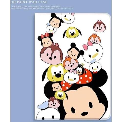 Disney Mickey Minnie Donald Duck Flat Cover for iPad 2018-2020 Cover iPad Air 1/2/3 Mini 1-5 iPad 2/3/4 Pro Cover 9.7/10.5/11 in