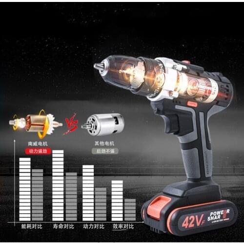 42V/18V/12V Charge Drill Lithium Two speed Electric Drill Household Pistol Drill Hand Electric Drill Electric Screw Tool