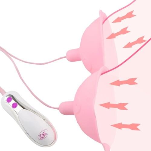 Electric Breast Pump Breast Enlarge Massager Sex Toy for Woman Nipple Suction Cups Vibrator Tongue Lick Nipple Sucker Vibrator