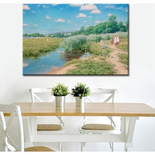 European Style Landscape And Seascape Canvas Oil Painting Rural Scenery Sea Wall Art Pictures For Hotel Home Decor Wallpaper