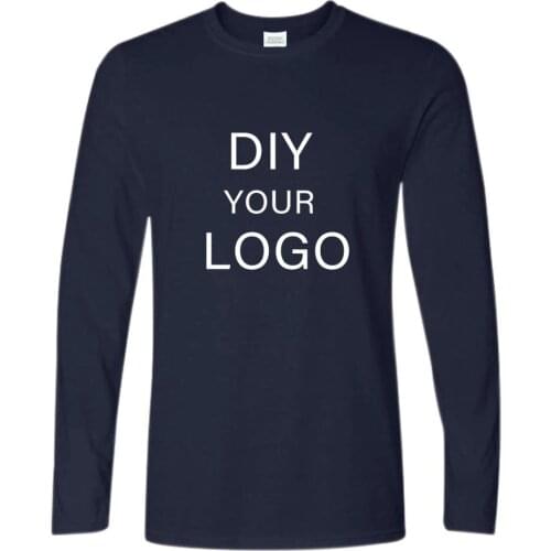 Gildan Spring Autumn T-Shirt Men Long Short Cotton Custom Men DIY Your OWN Design Print Original Design High Quality Tshirt Tops