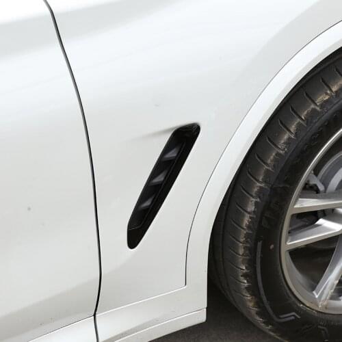 2 pcs Glossy Black ABS For BMW X3 G01 X4 G02 2018 Car ABS Chrome Side Air Fender Vent Trim Car Accessories