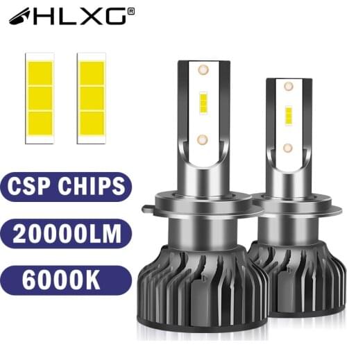 HLXG H11 lamp fog Light lampada led HB3 HB4 h7 LED luces headlight H1 led 9005 9006 H8 H9 h4 led auto 12V 20000LM 6000K car bulb