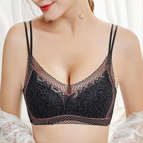 Lace Bra Bras for Women Wireless Sexy Lingerie Cozy Refined Brassiere Bralette Underwear Tops A B C Cup