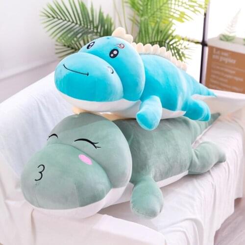 Zqswkl 50/80/100/120cm dinosaur doll long pillow hugs for girls plush toy sleeping large doll accompany dolls kids birthday gift