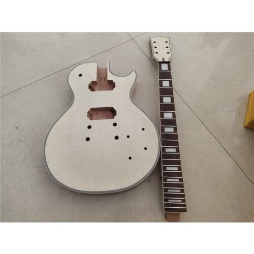 Best 1 Set Unfinished Electric Guitar Neck And Body Guitar Kit DIY Part
