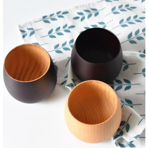 Small Handmade Natural Solid Wood Tea Cup Wooden Wine Coffee Water Drinking Tea Cups