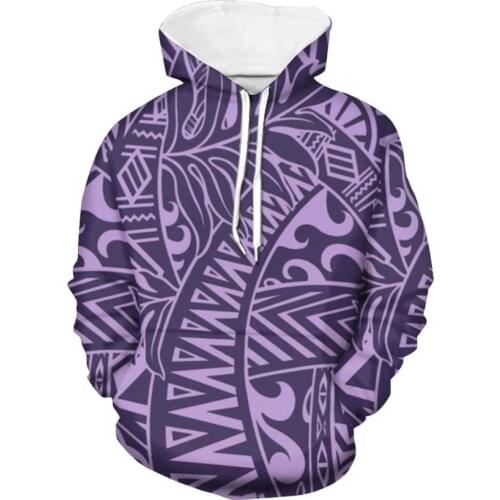 MOQ1 Polynesian Samoan Style Printing Pattern Women Long Sleeve Hoodie Print Fall Girl Fashion Leisure Hooded Hoodies