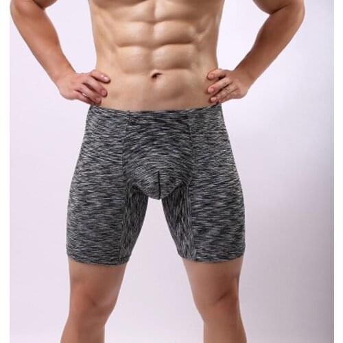 Mens Cropped Low-Waiste Trousers European Size with Loose U Convex Design and Anti-Wear Flat Corner Leisure Sports Boxer Briefs