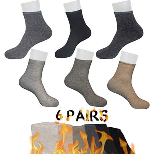 6 Packs Unisex Socks Super Thick Thermal Double Layer Winter Socks for Women/Men Soft Warm Cold Weather Casual Crew Winter Socks
