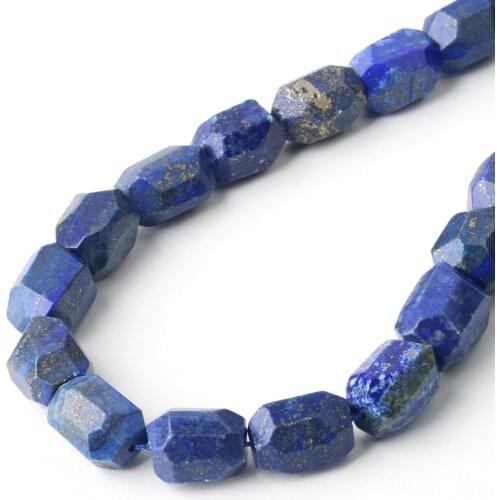 Natural Stone Faceted Lapis Lazuli Never lose Colour Oval Loose Beads 15" Strand 10*20mm Size For Jewelry Making