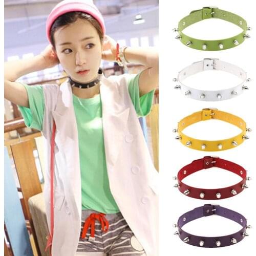 Faux Leather Punk Rivet Hip Pop Choker Collar Necklace Charm Jewelry Gift