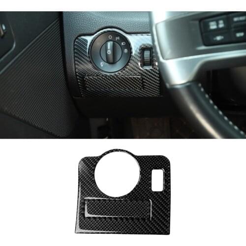 Headlight Switch Decal Decoration Cover Trim Sticker Decal for Ford Mustang 2009 2010 2011 2012 2013 Car Accessory Carbon Fiber