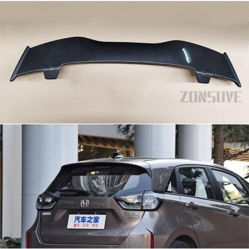 Use For Honda Life 2021 Spoiler ABS Plastic Carbon Fiber Look Hatchback Roof Rear Wing Body Kit Accessories