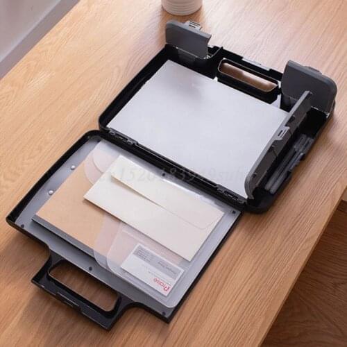 OOTDTY Portable A4 Files Document Clipboard Storage Case Organizer Holder Office Supply