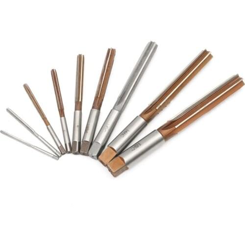 9Pcs H8 Hand Reamer HSS 3-16mm Shank Straight Shank Hand Reamers Kit Adjustable Manual Milling Reamers For Metal Cutting Tools