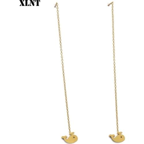 XLNT Line Thread Threader Dangle Earrings Tassel Wire Dolphin Rolo Chain Earrings Long Drop Earrings For Women Jewelry