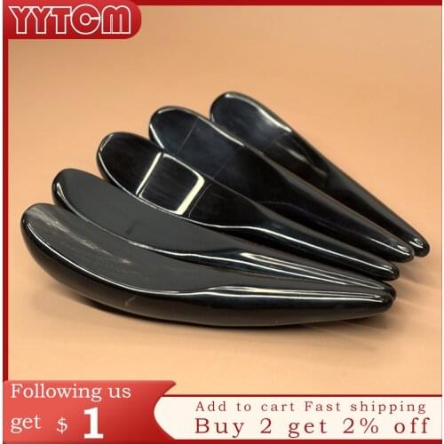 Good quality Massage Dian Xue Guasha Cone Scrapping Plate 100% Buffalo Horn 14-16cm 2pcs/lot