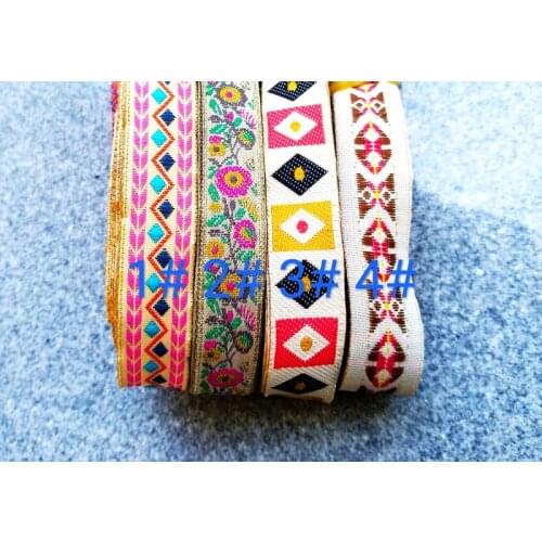 Fresh cotton and linen embroidery webbing 15MMx10yards Polyester Woven Ribbon DIY Sofa curtain bag Accessories lace