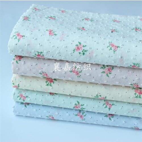 Woven Cotton Japanese and Korean Small Crushed Flower Fabric Shirt Dress Handmade DIY Cloth