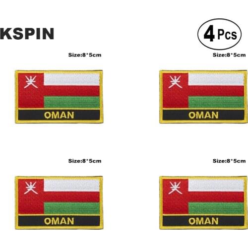 Oman Rectangular Shape Flag Iron on Saw on Patches Embroidered Flag Patches National Flag Patches for Clothing DIY Decoration