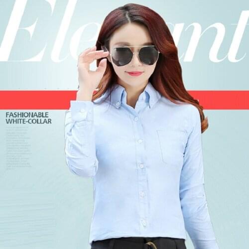 Spring/autumn womens clothing womens shirts oxford cotton office clothing slim shirts 8005