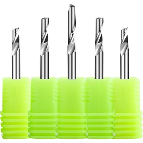 Vsharp 4mm Shank 1 Flute Milling Cutter for Polishing Aluminum Tungsten Steel CNC Engraving Tool End Mill Cutter for Aluminum