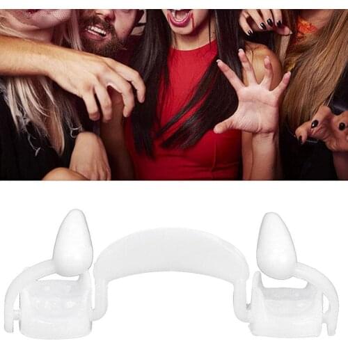 Retractable Halloween Fangs Dentures Zombie Teeth Little Tiger Teeth Halloween Cosplay Costume Vampires Teeth Dropship