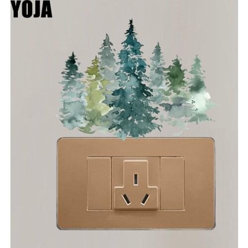 YOJA Mystery Green Surprised Forest Flower Nice Beautiful Design Switch Sticker PVC Room Decor Wall Decal 15SS0289