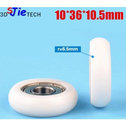 1pcs 10*36*10.5mm R type, diameter 36mm, nylon coated plastic bearing pulley,for Euro standard 3030 aluminum profile
