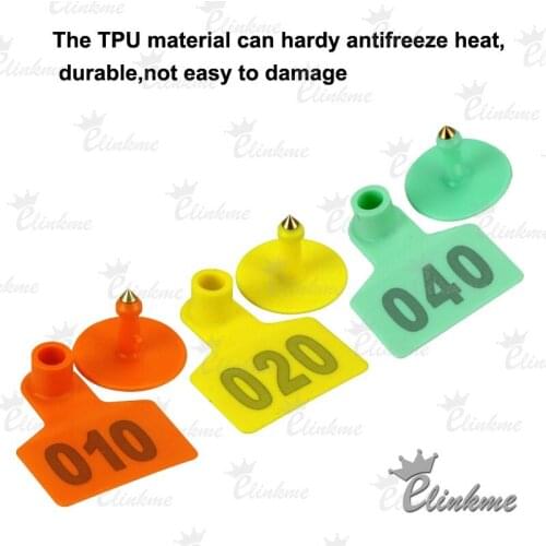 100pcs/lot, 001~100 Number Animal cattle Use Ear Tag Livestock Tags labels cattle 40mm*48mm Ear Tag