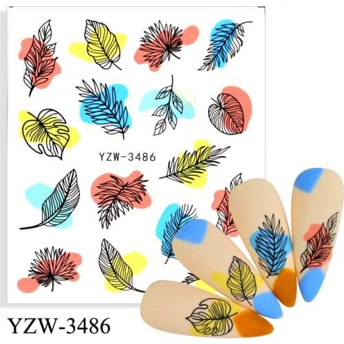 12Pcs Butterfly Flower Water Decals Nail Art Stickers French Manicure Green Leaves Sticker For Nail Designs Tattoo Watermark