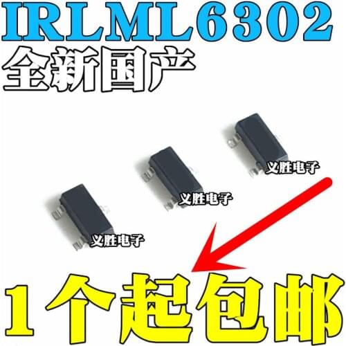 3PCS IRLML6302TRPBF IRLML6302TR IRLML6302 SOT23 MOS Field effect tube Triode MOS field effect transistor, P channel 20 v 2.2 A