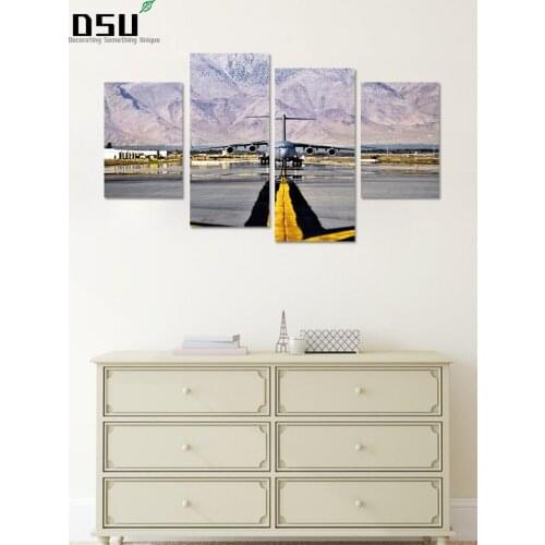 3D Newest Airplane Landscape Wallpaper Wall Sticker Decal Vinyl Wall Art Mural Large Living Room Bedroom Home Decoration