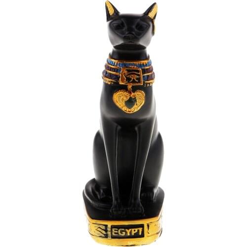 5" Resin Ancient Egypt Egyptian Goddess Cat Bastet Figurine Statue Miniature