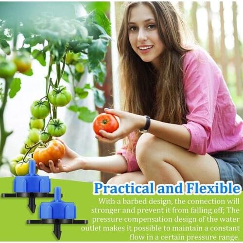 80Pcs Pressure Compensating Drip Emitters Adjustable Irrigation Drippers 2 GPH Drip Irrigation Mini Connectors for Lawn