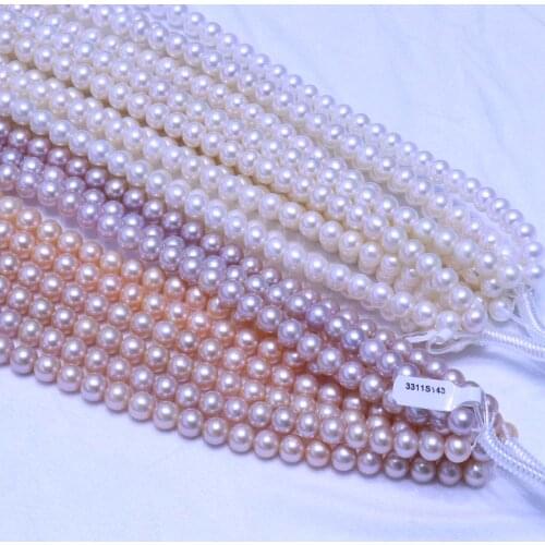 AAAAA 10mm real pearl strands near round natural coloours white pink purple