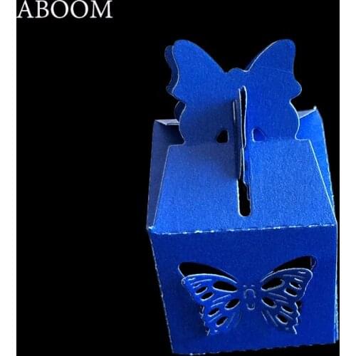 ABOOM Fresh Design Butterfly Gift Box Embossing Carbon Steel Cut Die Stencil DIY Scrapbooking Album Paper Card Decorative Mold