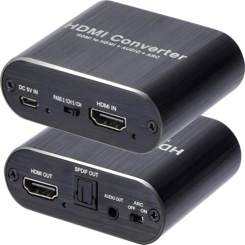 PERESAL HDMI audio splitter HDMI to HDMI+3.5mm audio converter For PS4/Switch Apple TV BOX connect to speakers amplifier