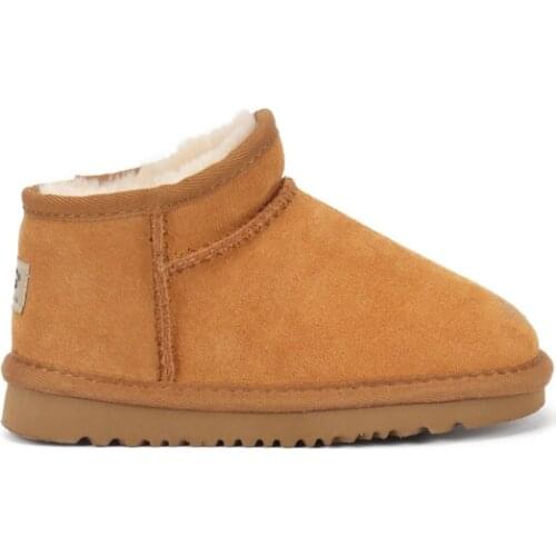 Australian ankle Snow Boots Genuine Leather 2021 Boots for Girls Boys Winter Warm Childrens Shoes Plush Fur Lazy Kids shoes