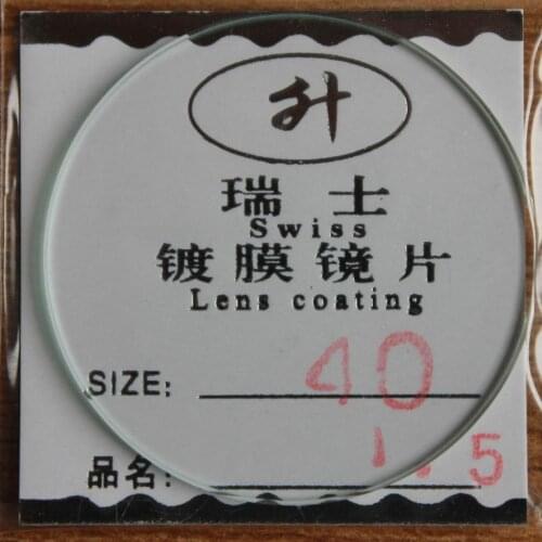 Freeshipping New flat glass watch crystal diameter 40 mm Thick 1.5mm