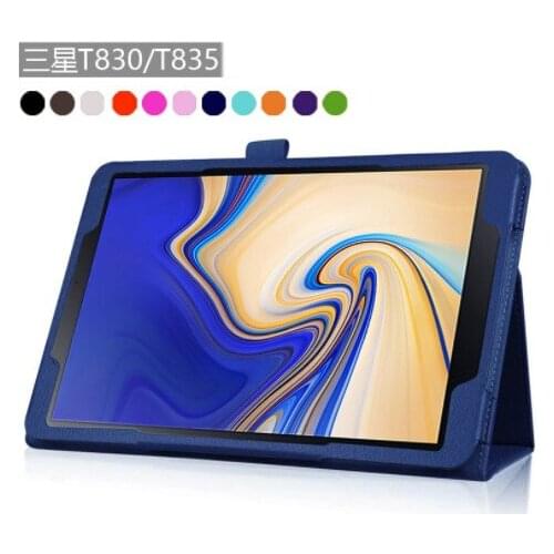 Litchi Stand PU Leather Folio Flip Case Stand Protective Skin Cover For Samsung galaxy tab S4 10.5 inch T830/T835 Cases