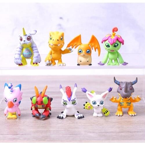 Digital Monster Adventure Agumon Gabumon Piyomon Tentomon Palmon Gomamon Mini PVC Figures Digimon Toys 9pcs/set