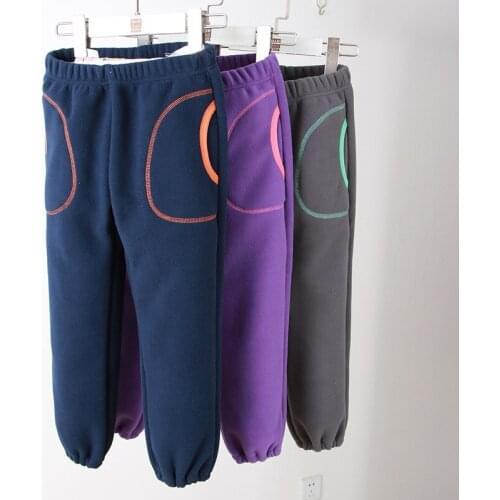 Kids Fleece Pants Autumn/Winter Double Layer Design Children Cuasal Warm Trousers For Boys Girls 3-10 Years Wear LM238