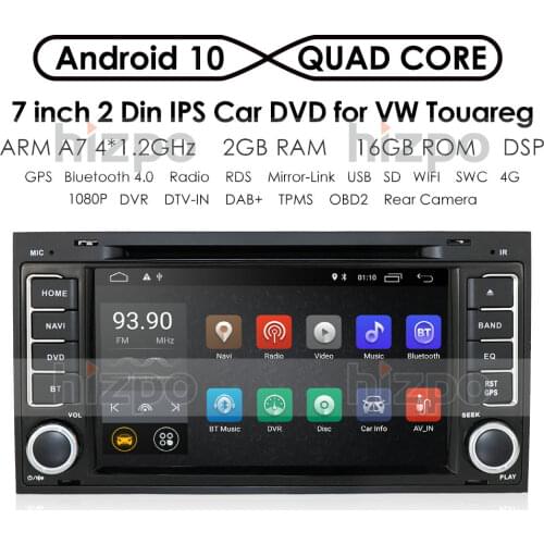 DSP IPS Android 10 2 Din Car DVD Player for VW Touareg Transporter T5 Multivan 2004-2009 Multimedia GPS Radio Navigation SWC DVR