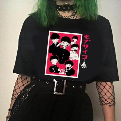 Japanese Anime Mob Psycho 100 T Shirt Men Casual Streetwear Short Sleeve Tshirt Tee Male