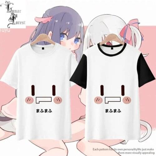 Nico Mafu Mafu Face 3D Printing T-shirt Summer Fashion Round Neck Short Sleeve Popular Japanese Streetwear Plus Size