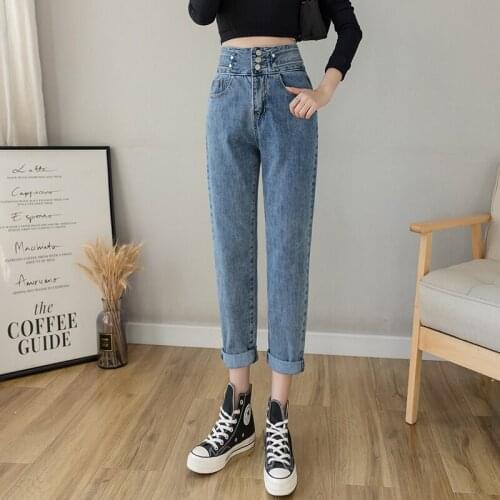 High Waisted Classic Jeans Women Spring Autumn Trend Pencil Pants Korean Fashion Summer Female Denim Troures Plus Size XL