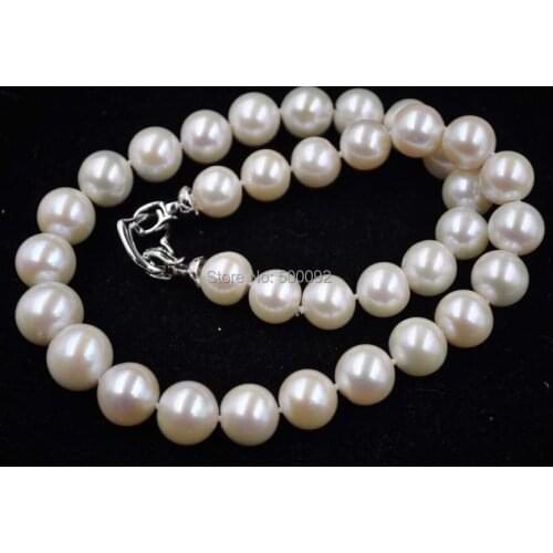AA+ 11-14mm round freshwater pearl necklace free shipping