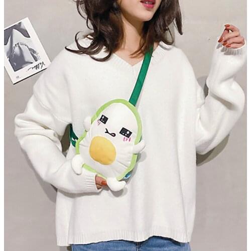Western Cartoon Cute Stuffed Avocado Kawaii Plush Shoulder Bag Plush Backpack for Boys and Girls toys